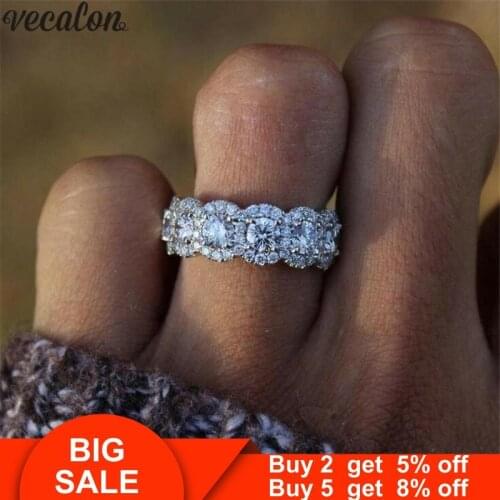 Fashion 925 sterling silver wedding eternity band for women lady engagement party anniversary gift love wholesale jewelry