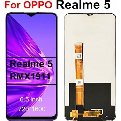 6.5 inch Realme5 LCD For OPPO Realme 5 LCD Display Touch Panel Screen digiziter sensor Assembly for OPPO realme 5 RMX1911 Screen