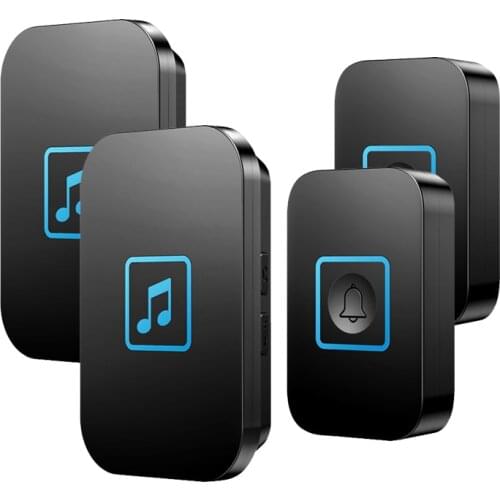 CACAZI Wireless Doorbell Waterproof Intelligent LED Light Call Home 300M Remote US EU UK AU Plug 2 Button 3 Receiver Door Bell