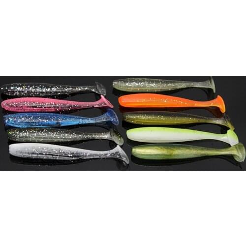 10Pcs/lot Wobbler Fishing soft Lure 7cm 6cm Easy Shiner Jig Swimbait Artificial Double Color Silicone Soft Bait Carp Bass Lures