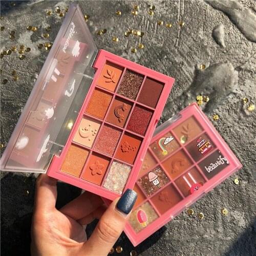 12 Colors Eyeshadow Palette Shiny Matte Pigment Eye Shadow Pallete Metallic Diamond Makeup Palette Makeup Shadows Cosmetic