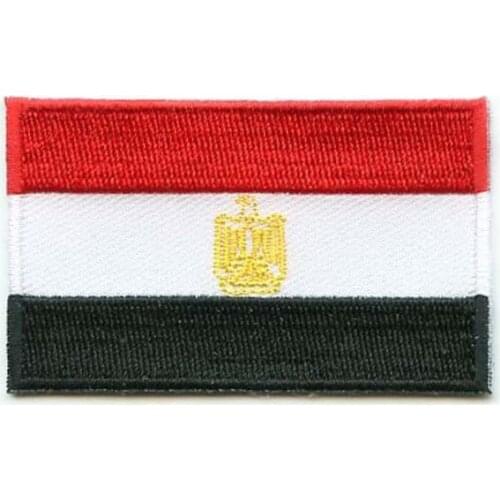 2.5 inches Egypt Flag Embroidery Patches Made by Twill with Flat Broder and Iron On Backing MOQ50pcs Free Shipping by Post