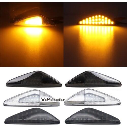 2Pcs Smoked / Clear LED Side Marker Lights Signal Indicator Lamps For BMW X5 E70 2007-2013 X6 E71 E72 2008-2014 X3 F25 2011-2017