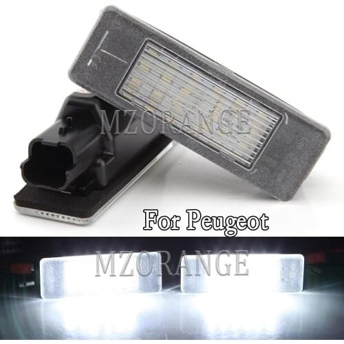 2pcs License Plate Light For Peugeot 207 307 308 Citroen Berlingo C2 C3 Pluriel Baujahr 2004-2009 C4 C5 C6 DS3 P12
