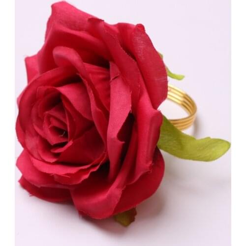 4pcs Exquisite electroplating UV rose napkin clasp wedding napkin ring hotel model room home napkin ring