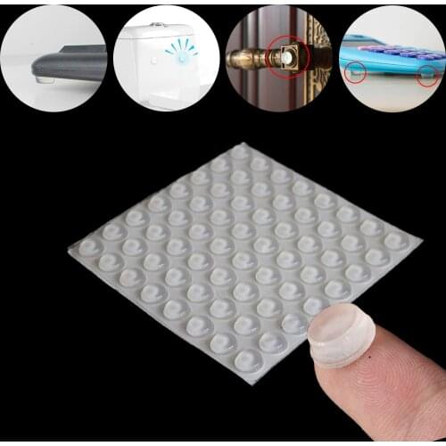 50/64/80/100Pcs Silicone Pads Cabinet Bumpers Rubber Prevent Noisy Buffer Cushion Door Stops Self-adhesive Furniture Hardware