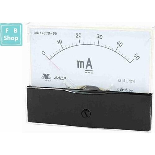 44C2 1mA 2mA 5mA 10mA 20mA 30mA 50mA 75mA 100mA 200mA 300mA 500mA DC Ammeter Analog Current Test Meter Mechanical Header Ammeter