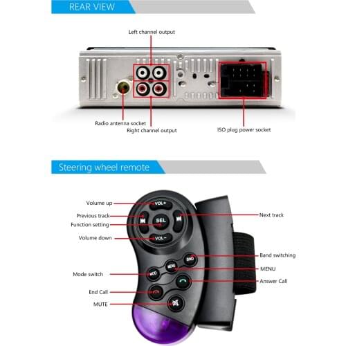 Car 12V Stereo Bluetooth Audio USB MP3 Player Receiver with Remote Control
