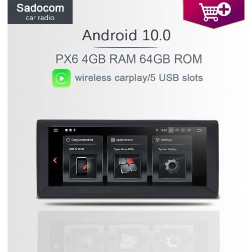 10.25" PX6 DSP 1din Android 10.0 Car DVD player 6Core 64G ROM 4GB RAM autoradio car radio For BMW E39 X5 E53 M5 Land Range Rover