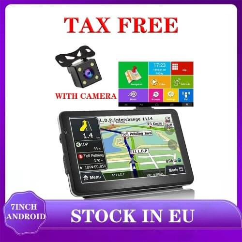 AUTO GPS 5" Inch Android Quad Core 16GB Car DVR camera Navigation Sat Na AV-IN Bluetooth WIFI FM Transmitter Bundle Free Maps