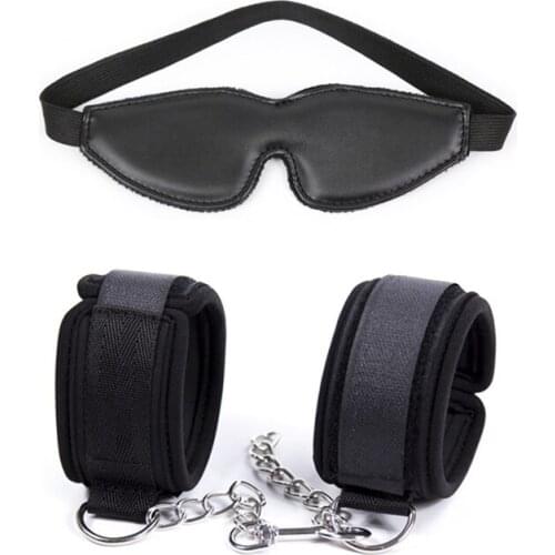 Bdsm Bondage Adjustable Sex Handcuffs cosplay party accessories Mask Set Erotic Sex Toys For Couple Women Adult Erotic Products