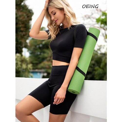 Seamless Biker Shorts Gym Clothing Black Yoga Set 2021 Gym Set Women 2 Piece Set Women
