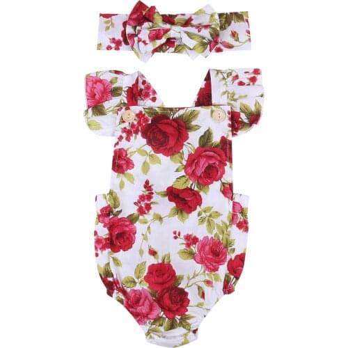 Ruffled Flower Baby Rompers Summer newborn Baby Costumes Kids Jumpsuit toddler baby girl Romper ropa bebe clothes polo outfits