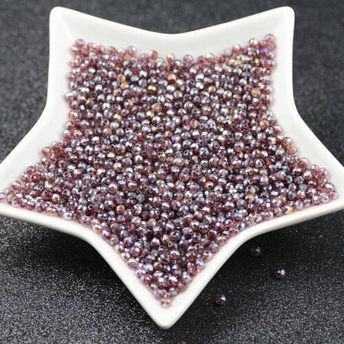 Purple AB Austria Spacer Rondelle Czech Crystal Bead for Needlework Women Diy Accessories Pearls 4X3mm 100pcs Loose Glass Beads
