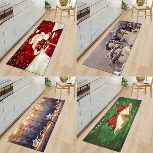 Flannel Carpet Christmas Decor For Home Rug Bathroom Doormat Merry Christmas Deco 2020 Navidad Xmas Party Decor Happy New Year F