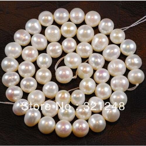 Classical white freshwater cultured natural pearl round loose beads 8-9mm diy romantic women Jewelry making 15 inches MY1440