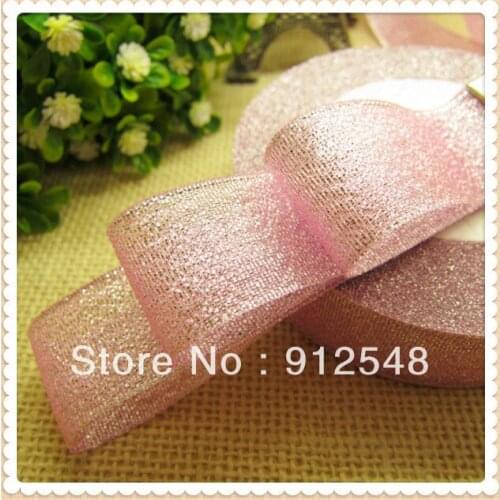 Free Shipping 1"(25MM) one pieces/25Yards Organza Ribbon Riband Band Bloned Woven Blet Jewelry Accessory,9866