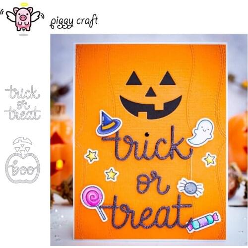 Piggy Craft metal cutting dies cut die mold Trick or Treat pumpkin Scrapbook paper craft knife mould blade punch stencils dies