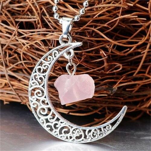 Collier croissant de cristal naturel irrégulier pour dames, bijoux pendentif magicien, mode, nouvelle série 2012