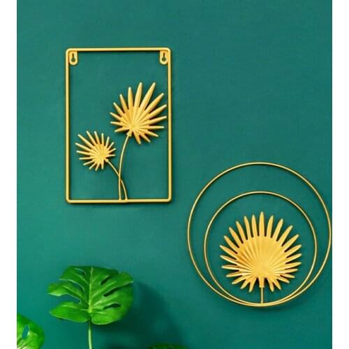 Wall Hanging Home Decoration Wrought Iron Ginkgo Leaf Wall Decoration Pendant Living Room Sofa Background Wall Porch Mural