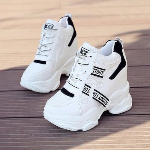 2020 New Platform Shoes Women Boots Spring Sports Ultra-light Height Increasing Boot WomanThick Soled Lace-up High-heeled Shoes