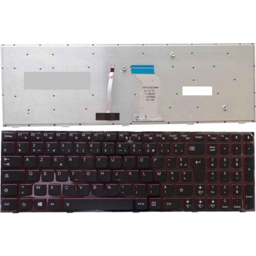 New FR French Laptop Keyobard For Lenovo for Ideapad Y500 Y500N Y500NT Y510P Backlit Red Side