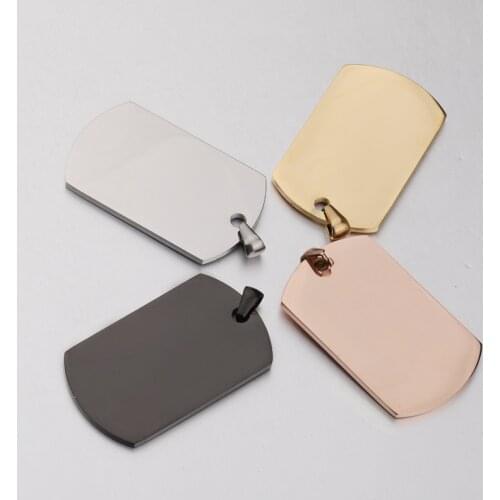 100% Stainless Steel Dogtag Soldier Pendant For Identifier Metal Dogtags For Men Military Plates Mirror Polished Wholesale 10pcs