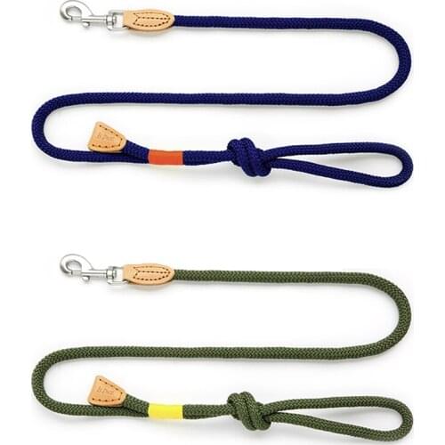 Pet Cat Rabbit Dog Leash Polyester Solid Traction Rope Dogs Leather Leash Chain for Small and Medium Pets