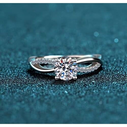 Dropship USPS Real Moissanite Ring D VVS1 with GRA and CMA Certificate, Authentic 925 Sterling Silver Jewelry for Women