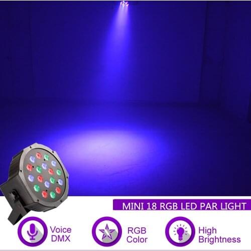 Sharelife Mini 18 Pcs Led Red Green Blue RGB LED Par Lamp DMX Sound KTV Club DJ Light Home Gig Party Show Stage Lighting Par18