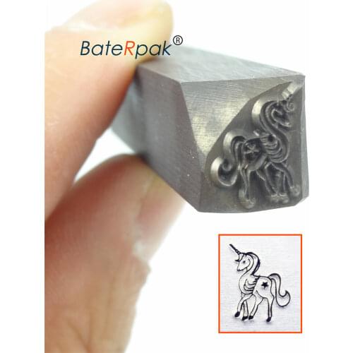 Unicorn Horse Design stamp 9.3x10mm, DIY Bracelet/jewelry symbols steel stamp