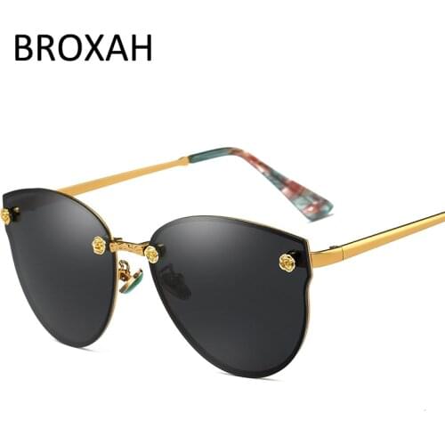 Fashion Cat Eye Sunglasses Women 2020 Polarized Lens Ladies Sun Glasses for Driving Cars Womens Rimless Shades