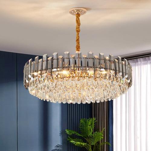 Modern Crystal Led Pendant Lights Gold Led Pendant Lamp Living Dining Room Decor Suspension Luminaire Led Hanging Light Fixtures