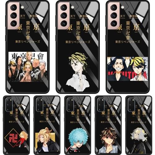 Glass Case For Samsung Galaxy S21 S20 Ultra S10 Plus Lite S20FE 5G S10e S9 S8 Bumper Shell Cover Funda Tokyo Revengers Takemichi