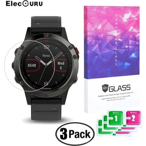 For Garmin Fenix 5 Watch 9H Tempered Glass Screen Protector Clear Full Cover Anti Scratch Explosion-proof Screen Protective Film