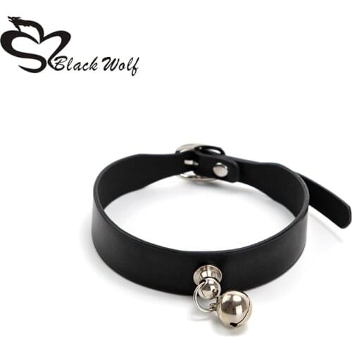 Sexy PU Leather Bells Collar with Leash BDSM Bondage Fetishs Necklace Adult Lingerie Sex Accessories for Woman Jeux Sexuel