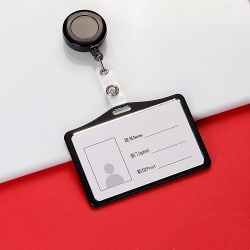 1PC ID Badge Card Holder with Badge Reel Retractable Company Workers Staff Certificate Card Cover Case Badge Holders Accessories