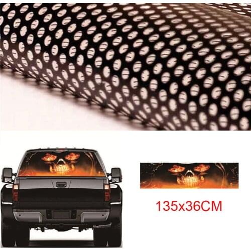 135x36CM Flame Grim Reaper Hollow Rear Window Graphic Decal Graphic Decal for Pickup