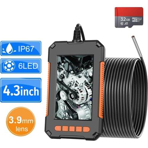 3.9mm Industrial Endoscope Camera 1080P HD 4.3 IPS Screen Pipe Drain Sewer Duct Inspection Camera IP67 Snake Camera WIth 32GB