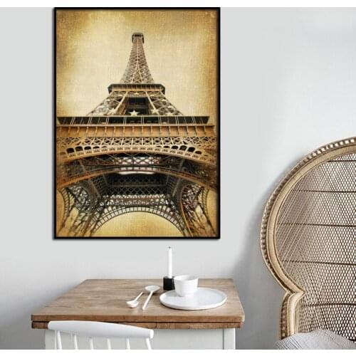 3 Piece Wall Art Europe Architecture Paris Prints painting Self-adhesive home decoration painting for living room free shipping