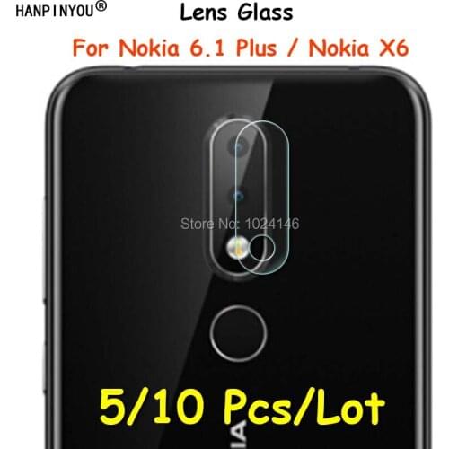 5 / 10 Pcs/Lot For Nokia 6.1 Plus 6.1Plus / X6 Ultra Thin Clear Back Camera Lens Protector Soft Tempered Glass Protective Film