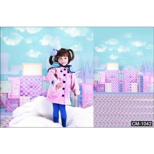 5*6.5ft newborn baby photo background sky blue with white cloud kids birthday photos backdrops custom photography backdrop props