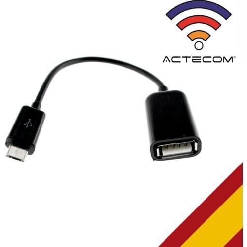 ACTECOM Adaptador cable Micro USB Macho OTG A USB Hembra Universal Smartphone Tablet