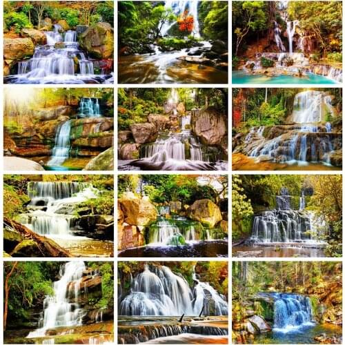 HUACAN Diamond Painting New Landscape 5D DIY Diamond Embroidery Sale Waterfall Rhinestones Mosaic Cross Stitch Handicraft