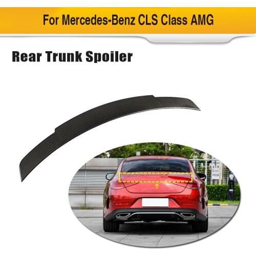 Car Rear Trunk Spoiler For Mercedes-Benz CLS Class C257 AMG 2018 - 2020 Carbon Fiber Rear Spoiler Boot Lip Wing