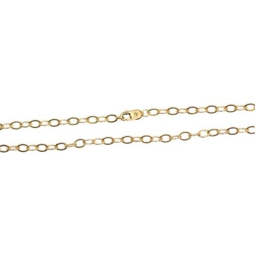 Beadsnice ID40134smt4 DIY Customize Long Necklace Layering Jewelry Gold Filled Oval Chain Necklace for Pendant Making