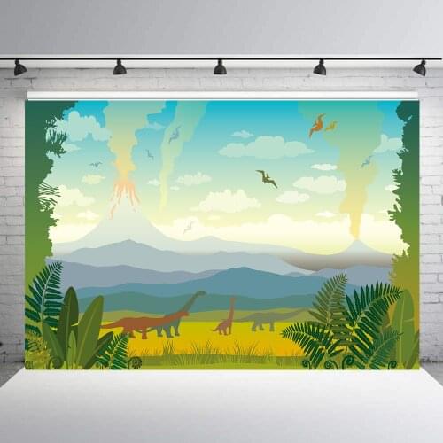 BEIPOTO Dinosaur forest Birthday Backdrop Photography Background for Boys Party Supplies banner decor photo booth studio prop