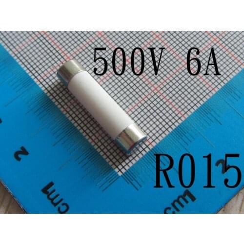 Free shipping with tracking number 100pcs high Quality R015 500V Ceramic fuse 6A 500V 10*38mm