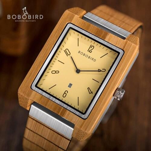 Relogio masculino BOBO BIRD Mens Quartz Watches Luxury Brand Bamboo Wood Male Simple Design Date Display Wristwatch Dropshipping
