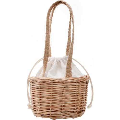 Baby Mini Purses and Handbags for Women 2020 New Summer Toddler Straw Beach Bag Baby Girls Rattan String Hand Bag Tote